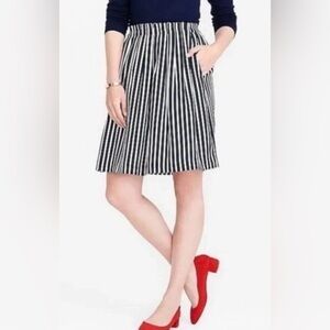 J Crew Cute Navy& White Vertical Stripe Mini Skirt Sz 0
